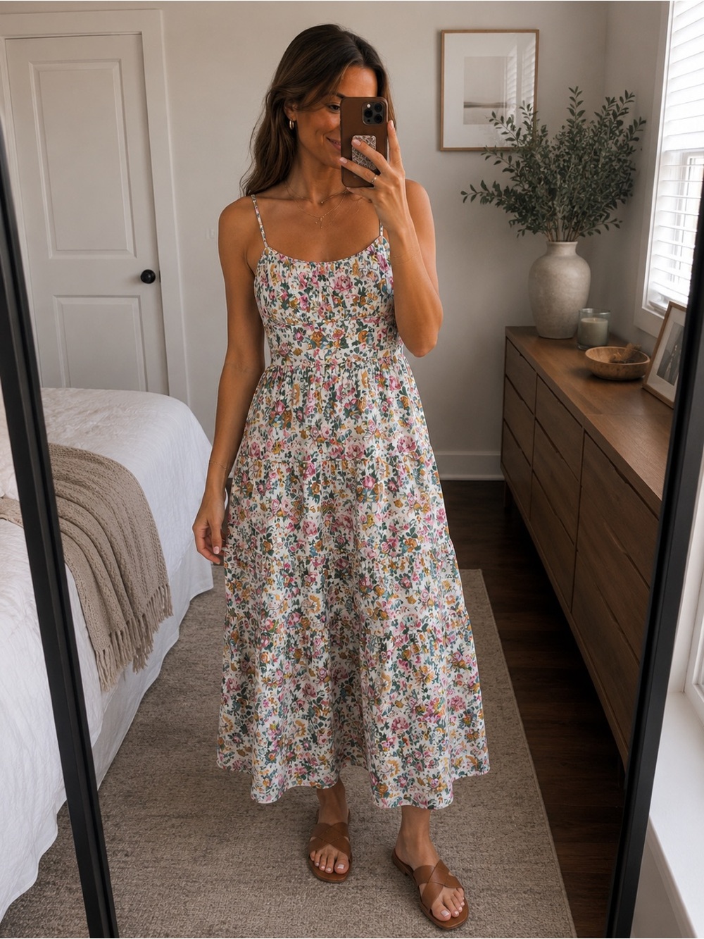 Doen Floral Benoit Midi Dress Size M